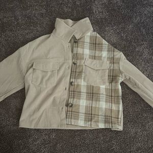 A beige color Shacket